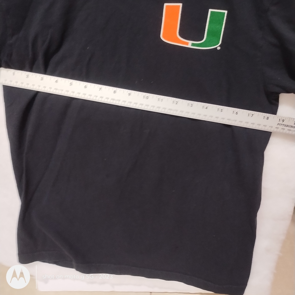 Miami Hurricanes Black t Shirt, Canes "U" On Front,Canes Graffics On Back - Picture 5 of 5